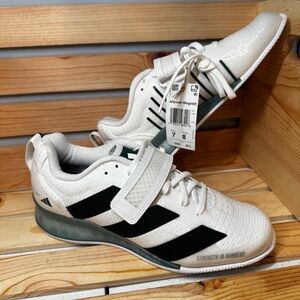 Adidas Adipower 3 White Powerlifting Weightlifting Shoes IH8233 Men’s 7 / Wmn 8